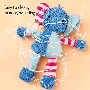 Jouet sonore pour <span class=keywords><strong>chien</strong></span>, durable, résistant aux morsures, en peluche, design patchwork, en forme de chiot, pour mâcher et nettoyer les dents, soulagement du stress, sonore, pour animaux de compagnie - Product Image 2