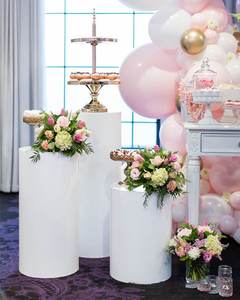 Pedestal de Acrílico Redondo Blanco, Soporte de Mesa para Postres de Boda, Cilindro de Perspex, 30X50Cm, 35X75Cm, 40X90Cm - Product Image 2