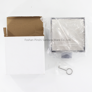 Siphon <span class=keywords><strong>de</strong></span> douche carré invisible en acier inoxydable 304 <span class=keywords><strong>de</strong></span> 6 pouces avec adaptateur <span class=keywords><strong>de</strong></span> sortie horizontale, finition or brossé, <span class=keywords><strong>pour</strong></span> salle <span class=keywords><strong>de</strong></span> bain - Product Image 6