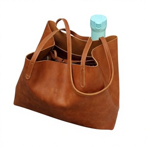 Genuine Leather Durable Clutch Women Foldable Waterproof Design Zipper Closure Dual Shoulder Strap Backpack Casual Handbags - Product Image 1