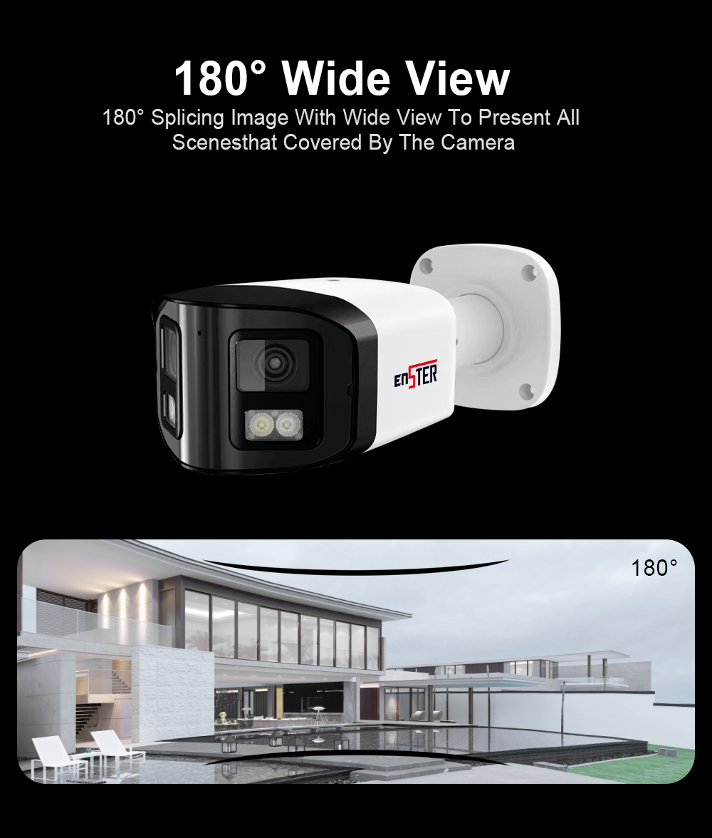 ENSTER Two Way SD Card Slot Dual Lens 180 Degree View 24/7 Colorful Images 4MP Full Color Panoramic POE IP Camera · image 2