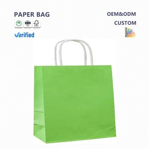 Bolsa de Compra de Papel Kraft Reciclable y Biodegradable de Alta Calidad con Asas de Estilo Clásico Personalizable para Uso Promocional - Product Image 1