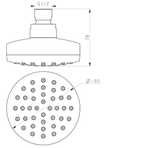 <strong>Eco</strong>-Friendly 1-<strong>Spray</strong> Patterns Wall Mounted Fixed <strong>Shower</strong> <strong>Head</strong> 4.0 In. ABS Water-Saving Durable Chrome for Bathroom - Product Image 5