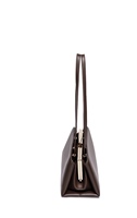 Sac à bandoulière vintage marron en cuir PU vegan pour femme, élégant, fin, rétro, sac fourre-tout sous le bras, avec fermeture éclair, style minimaliste