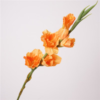 Bunga Artifisial F013 Real Touch, Gladiolus Putih Kuning Pink, Tangkai Panjang, Dekorasi