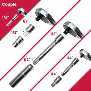 Juego de herramientas mecánicas métricas, 95PCS 1/<span class=keywords><strong>2</strong></span> "y 1/4" Drive Impact <span class=keywords><strong>Socket</strong></span> <span class=keywords><strong>Set</strong></span> - Product Image 2