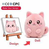 Boneka Kucing Custom Super Lembut, Hewan Boneka Isi Dakron, OEM ODM Desain Custom, Pereda Stres, Hadiah Ulang Tahun, EN71 CE ASTM CPC