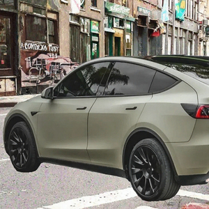 Vinilo adhesivo para coche, color verde mate, PET TPU, rollo de 7.5mil, acabado plano, resistente a arañazos, para decoración de carrocería. - Product Image 2