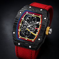 Reloj de Cuarzo Ultrafino para Hombre, con Correa de Nailon Ecológica, Esfera de Cristal Mineral, Visualización de Agujas, Resistente al Agua 30M, 47mm