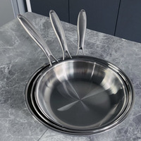 Poêle à frire professionnelle en acier inoxydable Tri-Clad, poêle à induction de qualité alimentaire 18/10, ensembles de casseroles de cuisine 8/10/12"
