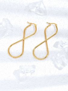 Pendientes creativos de 8 formas para mujer, aretes coreanos de acero inoxidable, aretes de compromiso chapados en <span class=keywords><strong>oro</strong></span> de 18k para mujer 2022 - Product Image 3