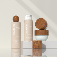 Ensemble d'emballages cosmétiques couleur macaron : flacon airless vide, flacon de lotion et pot de crème pour marques de beauté