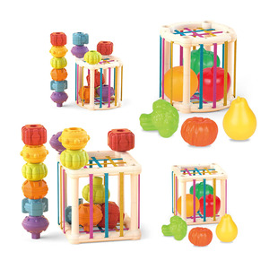 Cubo de actividades de dibujos animados para niños, juguete educativo sensorial para bebés, juego de clasificación de formas para niños pequeños - Product Image 1