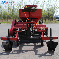 1-Ridge 2-Row Potato Seeder 3-Point Linkage Tractor Integrated Film Covering Gearbox Components-Potato Planting Machine
