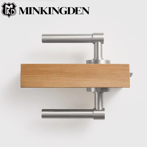 Poignée de porte minimaliste en laiton massif, standard américain, <span class=keywords><strong>avec</strong></span> serrure à levier à mortaise pour passage et intimité, <span class=keywords><strong>avec</strong></span> clés, finition nickel brossé - Product Image 5