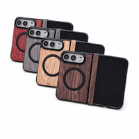 Étui de téléphone magnétique en bois de noyer foncé de luxe avec support de fixation pour voiture pour iPhone Duo, coque de protection professionnelle