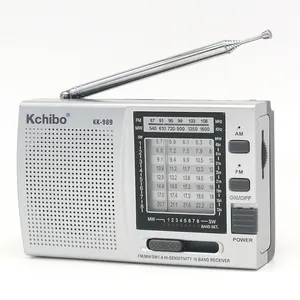 Rádio sw portátil kchibo, rádio sw KK-989 fm/am, onda curta 10, bolso, multiband, analógico