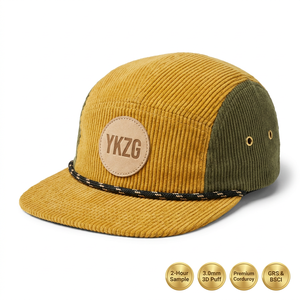 Hot Selling Custom Patch Logo Corduroy Winter Warm Sports Casual Performance Outdoor Caps Flat Brim Vintage Unisex 5-Panel - Product Image 1