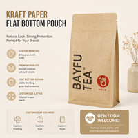 Sachet à fond plat en kraft OEM ODM - Emballage personnalisé imprimé à 8 soudures latérales pour grains de café, thé en vrac et snacks gourmands