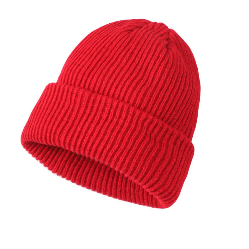 winter products 2023 Fashion new style winter soft wholesale custom pure color acrylic fibers beanie knit hats for child