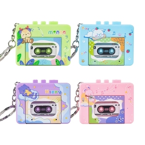 Wholesale Kawaii Cartoon Cassette Player Keychain <b>Sweet</b> Color Tape Recorder Key‑ring <b>Bag</b> Decor For Children - Product Image 1