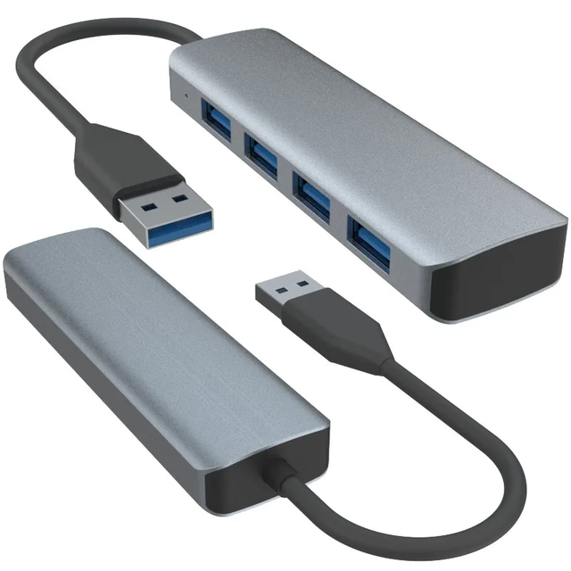 4 Port USB 3.0 Hub with USB 2.0 Support and Metal Adapter Box for Computer-in Stock