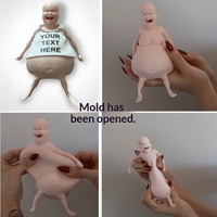 Figurine en émail amusante et originale Rene Bald Head Squishy, jouet en silicone, décoration, figurine articulée, 14+, unisexe, boîte blanche