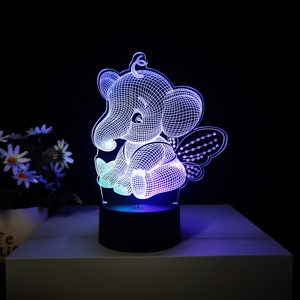 2024 Acrylic Abs Lamp Bedroom Smart Home <b>Lights</b> 3D Illusion Night Lamps RGB Animal Cute Cat Deer LED <b>Light</b> Touch <b>Remote</b> <b>Control</b> - Product Image 3
