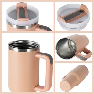 40oz nhà máy bán buôn đôi tường thép không gỉ chân không cách nhiệt du lịch Cốc Cốc Cốc với xử lý Nắp rơm - Product Image 5