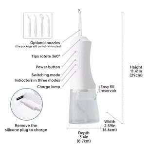 Limpiador Dental Inteligente Inalámbrico Portátil Recargable Multifuncional con 4 Boquillas, Dispositivo de Irrigación Bucal IPX7 para el Hogar - Product Image 3