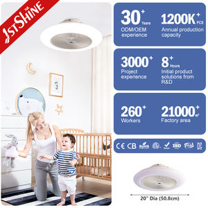 Ventilateur de plafond LED 1stshine pour chambre d'enfant, sécurité, vent doux, ventilateur de plafond à intensité variable avec lumière et télécommande - Product Image 3