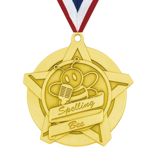 Logotipo de diseño gratuito, medallas de abeja de ortografía de metal deportivo personalizado, medalla de recuerdo - Product Image 4
