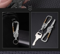 Porte-clés multifonctionnel en alliage de titane Oem Mini couteau de poche Autodéfense Porte-clés voiture pour hommes Mousquetons portables Edc