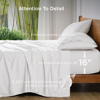Parure de lit de luxe en fibre de bambou lyocell 100 % premium, toucher soyeux, rafraîchissante, draps de lit naturels et respirants, vente en gros pour la maison