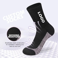 Chaussettes de sport pour hommes en coton tricoté respirant, confortables et personnalisables, avec logo, couleur noire