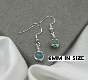 ต่างหูห้อยคริสตัลอความารีนสำหรับวันเกิดหินเดือนมีนาคม - Product Image 2