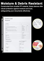 1 Hoja de Protectores Transparentes para Hojas, Protectores de Plástico para Archivadores de 3 Anillas, Fundas de Plástico para Documentos Tamaño Carta, Suministros de Oficina