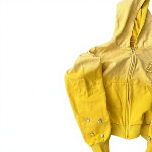 Sudadera con capucha de invierno de algodón 100% ecológico con cremallera completa, corte holgado y extragrande, con estampado puff, de fabricante - Product Image 2