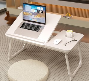 Altura ajustable, escritorio plegable con espacio de almacenamiento, perfecto para computadora portátil, TV, trabajo en la cama, lectura, escritura, comer, ver películas - Product Image 1