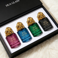 Flacon de parfum vide en verre à base épaisse, style minimaliste premium, 30ml 50ml 100ml, avec capuchon style pierre naturelle, boîte personnalisée OEM