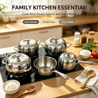 Ensemble de 5 casseroles en acier inoxydable 304 en forme de pomme - Ustensiles de cuisine en gros pour la maison