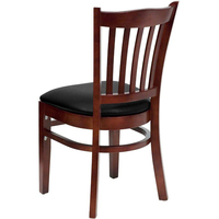 Chaises de restaurant en bois avec siège rembourré noir, chaises de salle à manger en bois massif pour café, bistrot, hôtel, banquet