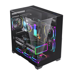 LOVINGCOOL Factory Custom <span class=keywords><strong>Gaming</strong></span> Computer Cases et tours Cpu Case Spcc métal Vertical ATX Comput bureau Cabinet verre <span class=keywords><strong>PC</strong></span> Case - Product Image 1