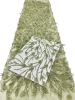 Tissu en dentelle brodée de haute qualité avec motif floral pour robe de mariée africaine pour femmes, 100% polyester, style luxueux