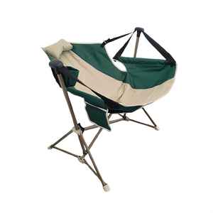 Silla mecedora plegable para exteriores Woqi, color verde, con almohada y portavasos para adultos y niños - Product Image 5