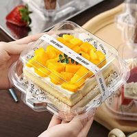 Boîte d'emballage transparente en PET jetable personnalisable pour tiramisu et dessert basque, boîte à gâteau en tranches, boîte à lunch