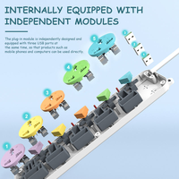 Multiprise USB multifonction pour le commerce extérieur, Asie du Sud-Est, avec interrupteur indépendant, prise universelle, planche de câblage, rallonge
