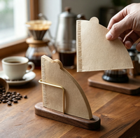 Support en bois pour filtres à café, porte-filtres en laiton pour café artisanal, support de rangement en bois massif, logo personnalisé