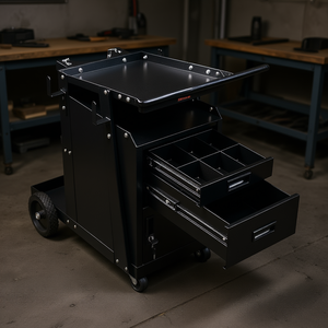 Carrito de Soldadura Resistente de 2 Cajones, Capacidad de 350 Libras, Gabinete para Herramientas con Cerradura, Estilo Industrial - Product Image 2