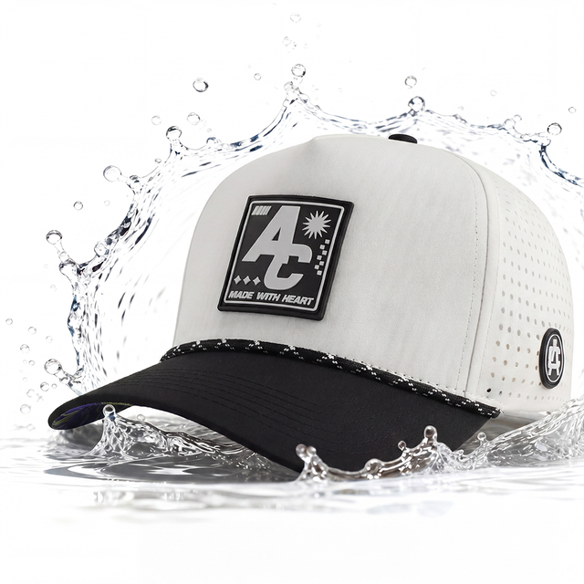 Custom Rubber PVC Patch Logo Baseball Cap,Waterproof Performance Trucker Hat Laser Perforated Gorras,Golf Rope Hat